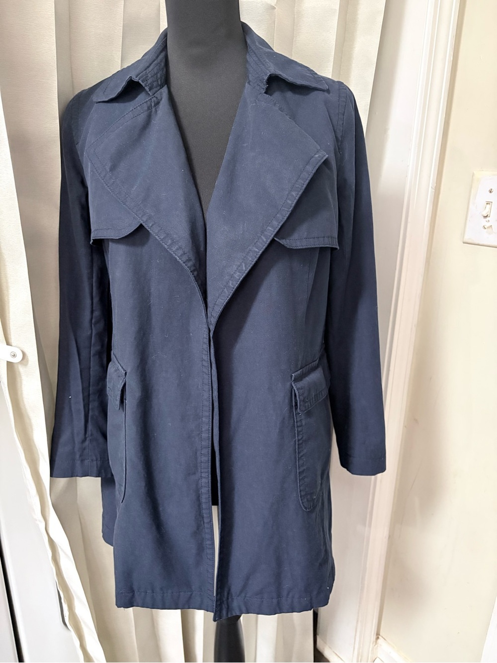 Banana Republic Navy Blue Lightweight Trench Coat